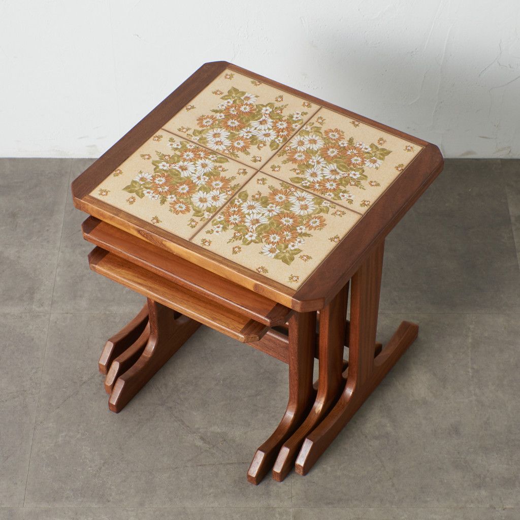 セラミックタイルトップ ネストテーブル (3575D)