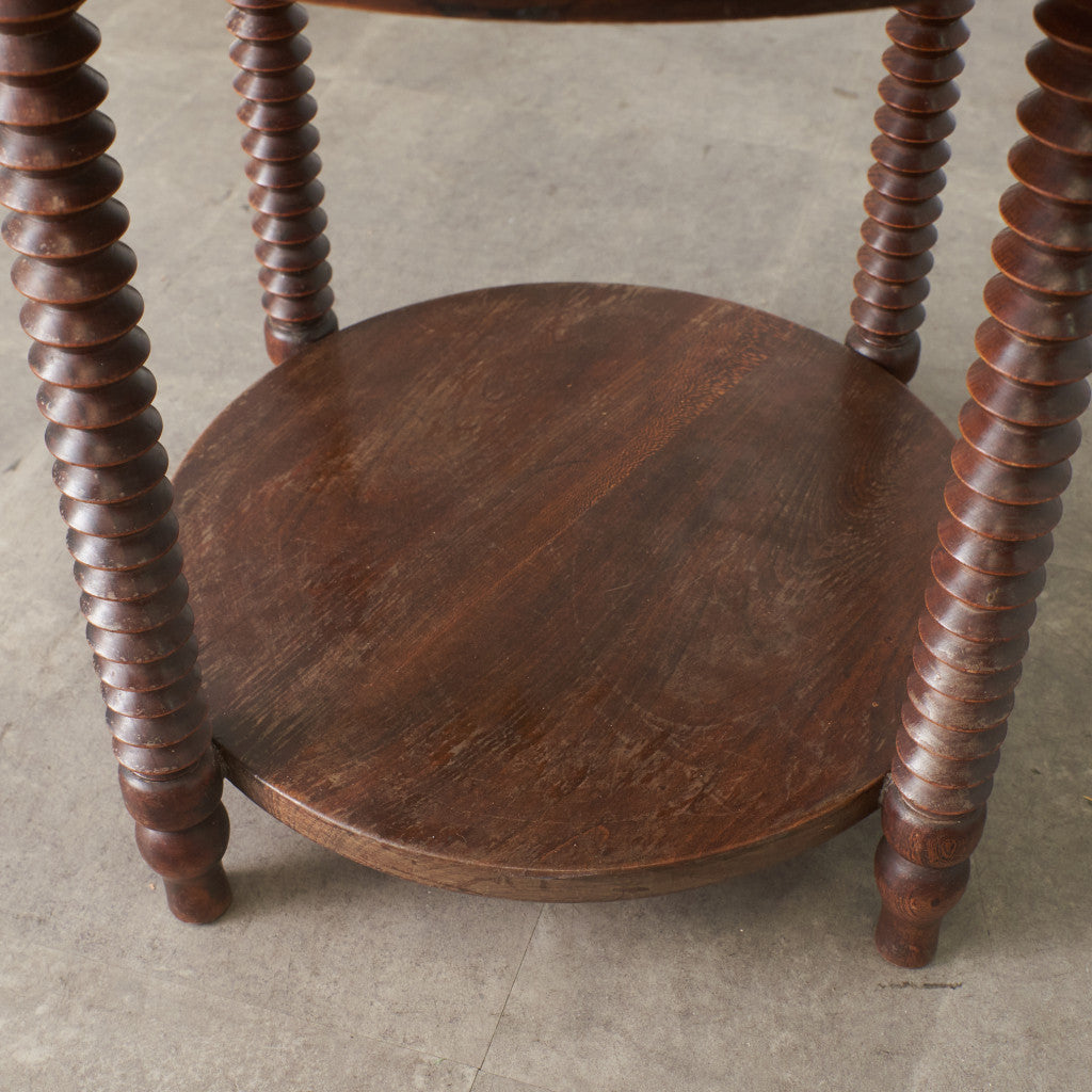 フランス アンティーク エルム材 サイドテーブル