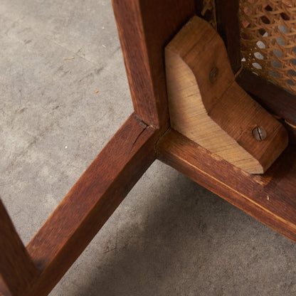 英国アンティーク 籐張りダイニングチェア