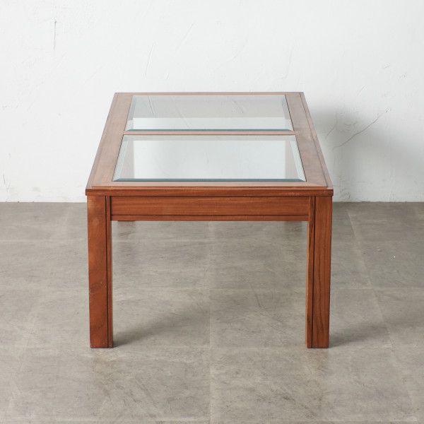 ロングジョン ガラストップ コーヒーテーブル (3578D)