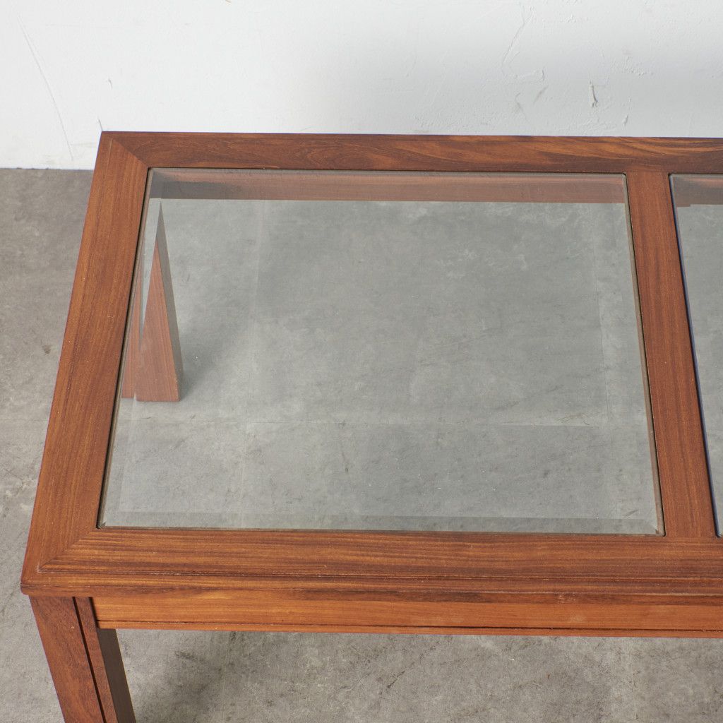 ロングジョン ガラストップ コーヒーテーブル (3578D)