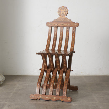 エジプトアンティーク 木象嵌 フォールディングチェア