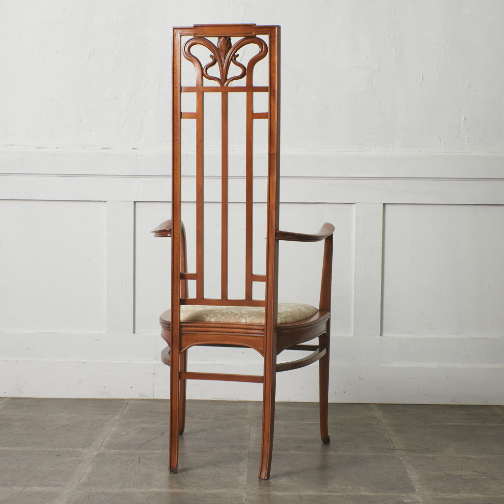 アールヌーボー ハイバック アームチェア / 張替済