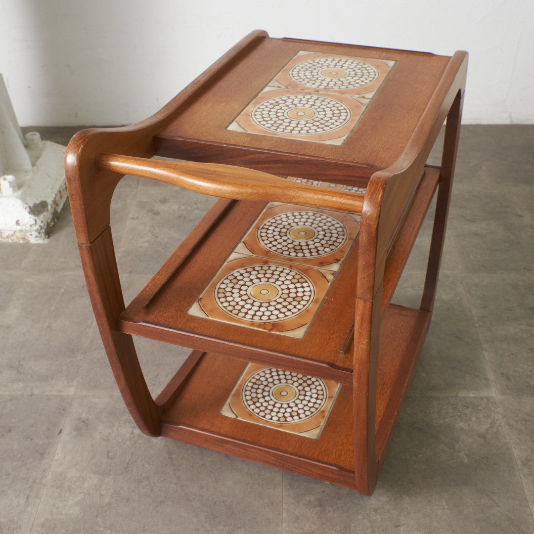 英国ヴィンテージ タイルトップ トロリー