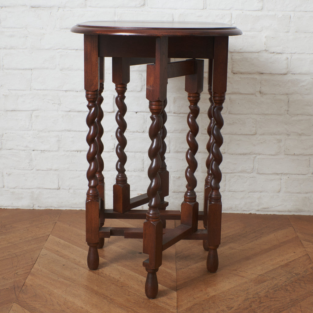 アンティークテーブル　ゲートレッグ　ドロップリーフ　オーク材　サイドテーブル アンティーク ドロップリーフ ゲートレッグテーブル – rocca rocca