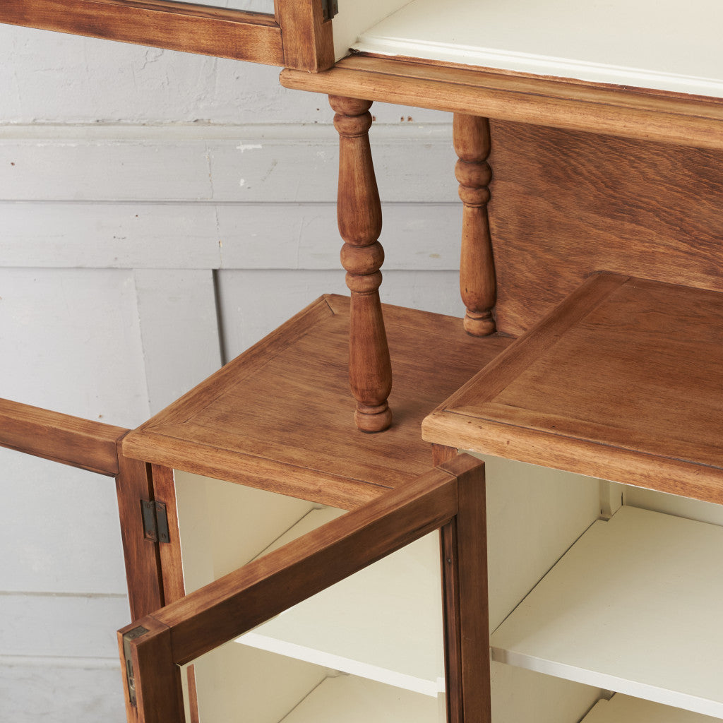 アンティーク ストリップド加工 ガラスキャビネット