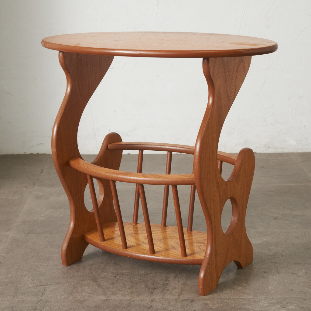 ヴィンテージ マガジンラック付き サイドテーブル