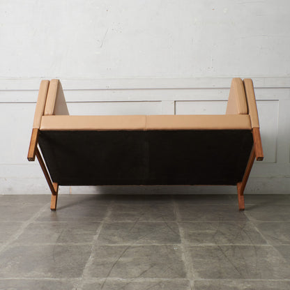 ETON 本革張り 2人掛けソファ