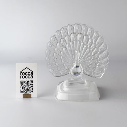 クリスタルガラス 孔雀のオブジェ