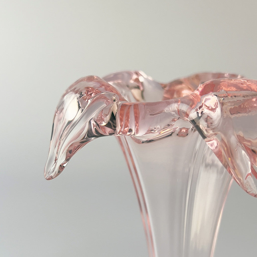 ヴィンテージ 花モチーフ ガラスフラワーベース