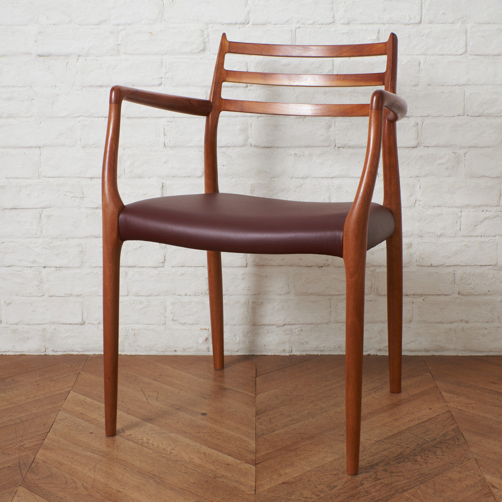 No.62 チェア (チェリー×本革) / 張替済