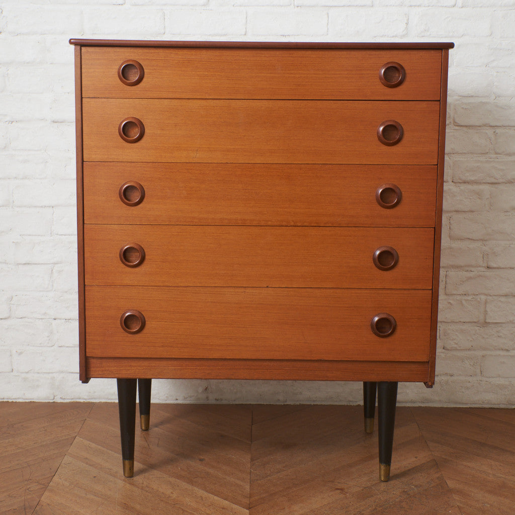 北欧ヴィンテージ 5段 チェスト