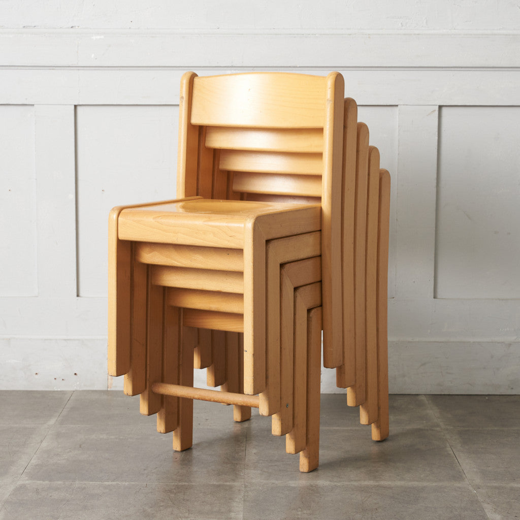 英国ヴィンテージ スタッキングスクールチェア