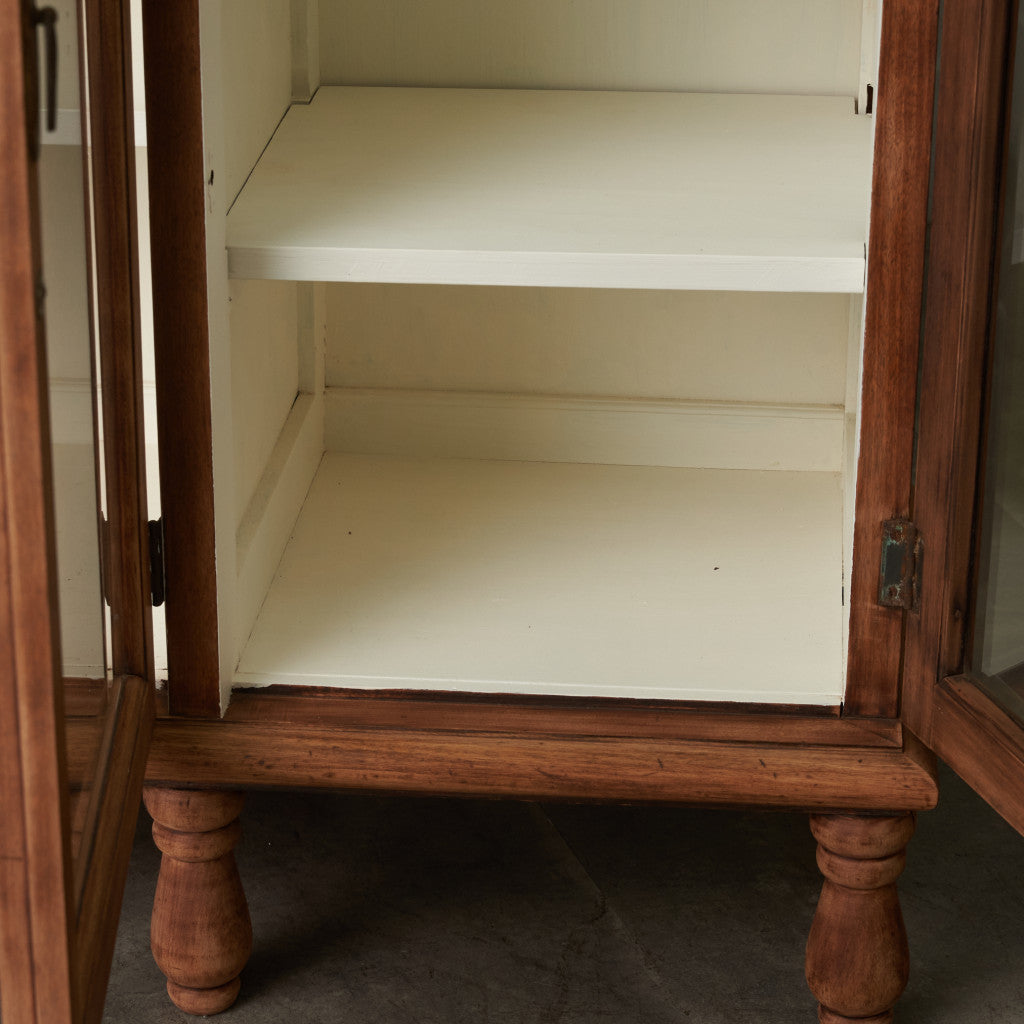 アンティーク ストリップド加工 ガラスキャビネット