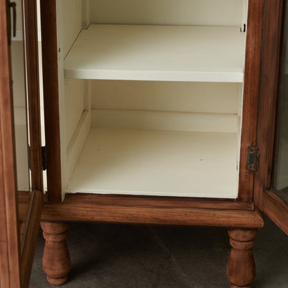 アンティーク ストリップド加工 ガラスキャビネット