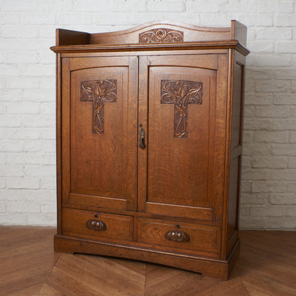 アールヌーヴォー様式 年代物 ブックケース