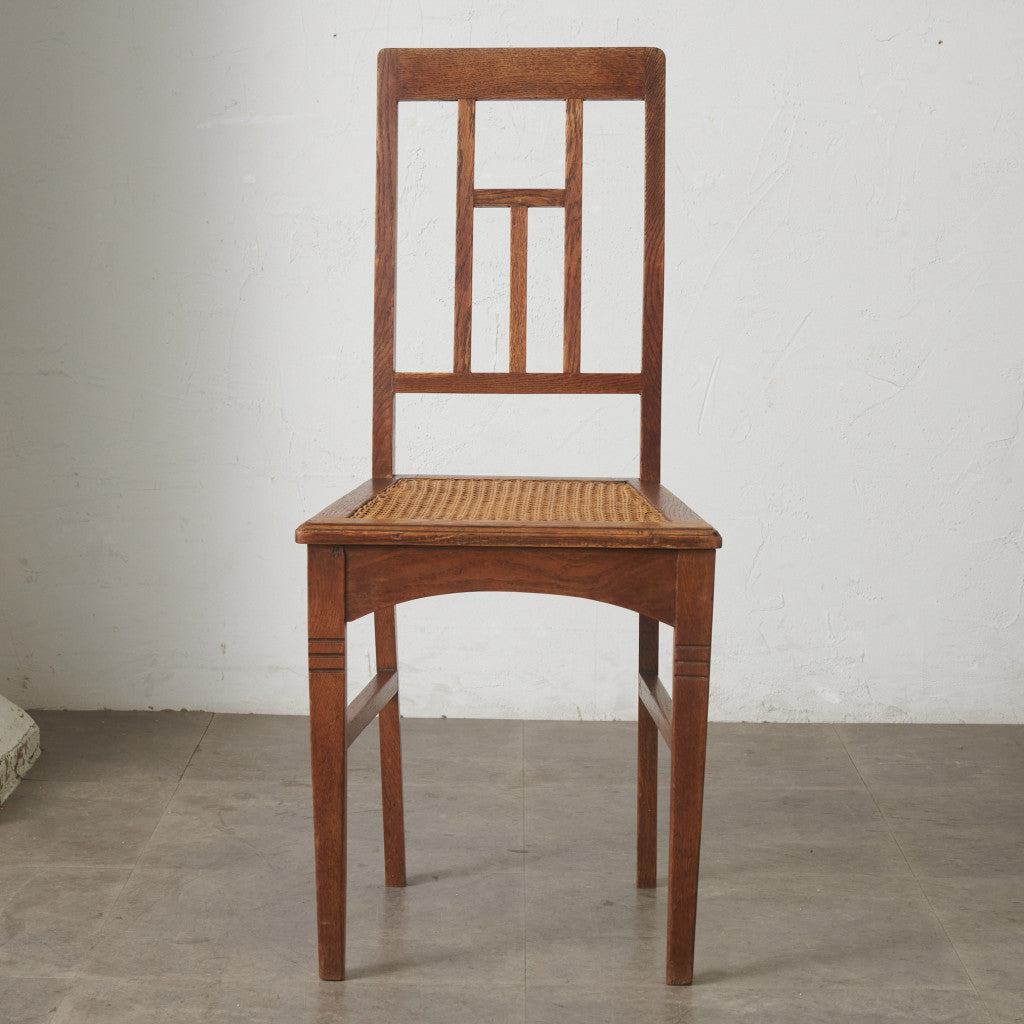 英国アンティーク 籐張りダイニングチェア