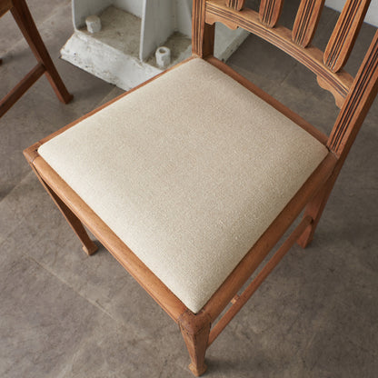 ストリップド加工 ダイニングチェア 2脚セット / 張替済