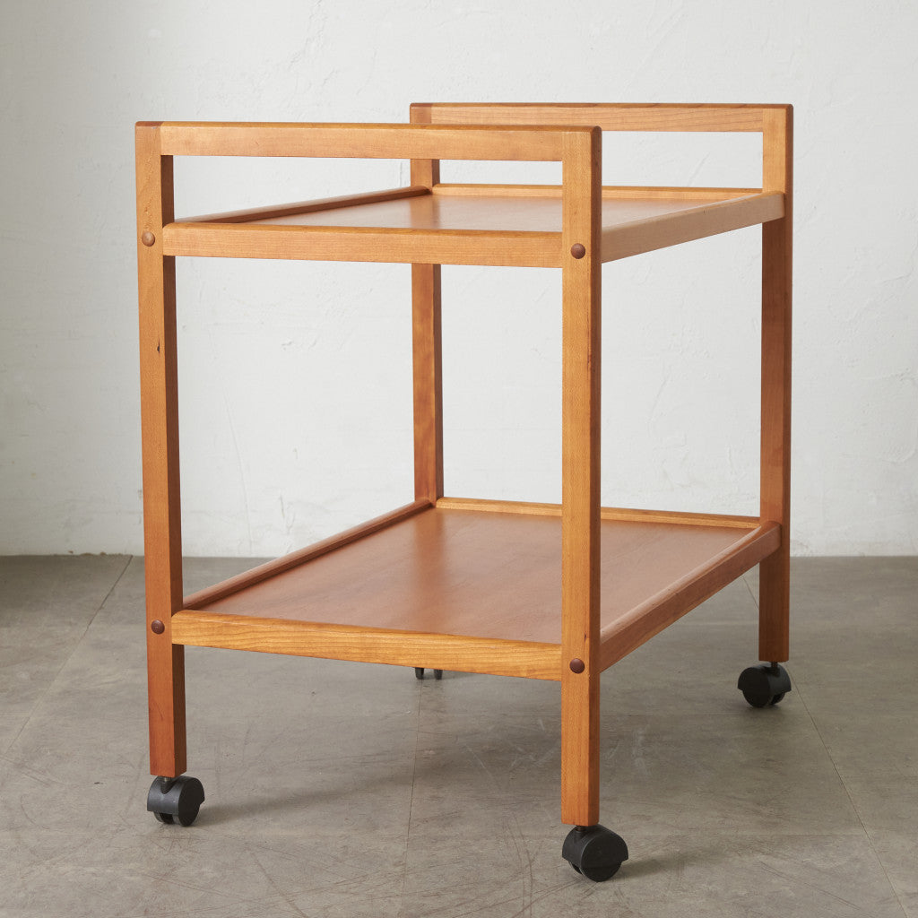 イギリス 1960s Trolley & Table Besway ワゴン イギリス ヴィンテージ チェリー材 トロリーワゴン｜rocca rocca