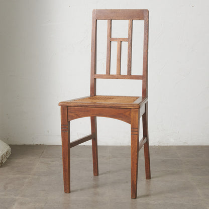 英国アンティーク 籐張りダイニングチェア