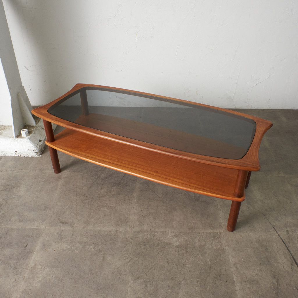 ヴィンテージ ガラストップ コーヒーテーブル