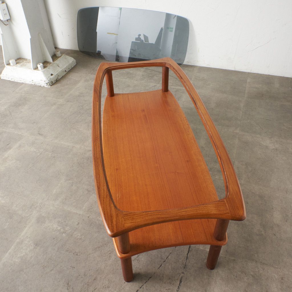 ヴィンテージ ガラストップ コーヒーテーブル