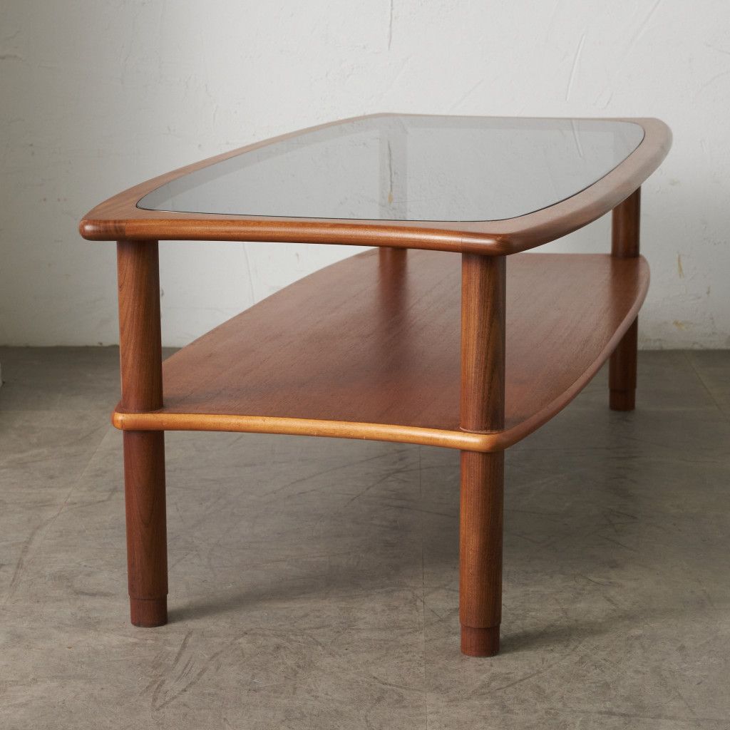 ヴィンテージ ガラストップ コーヒーテーブル