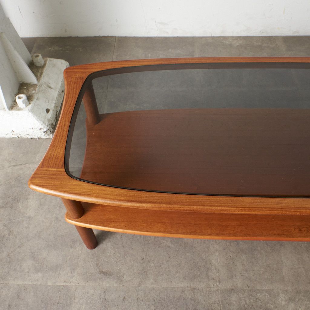 ヴィンテージ ガラストップ コーヒーテーブル