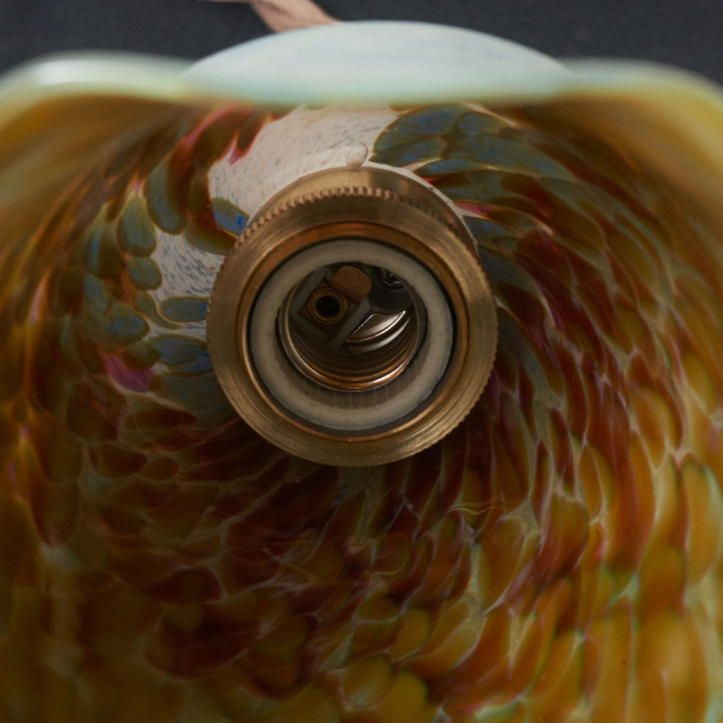 西欧アンティーク ガラスシェード ペンダントライト