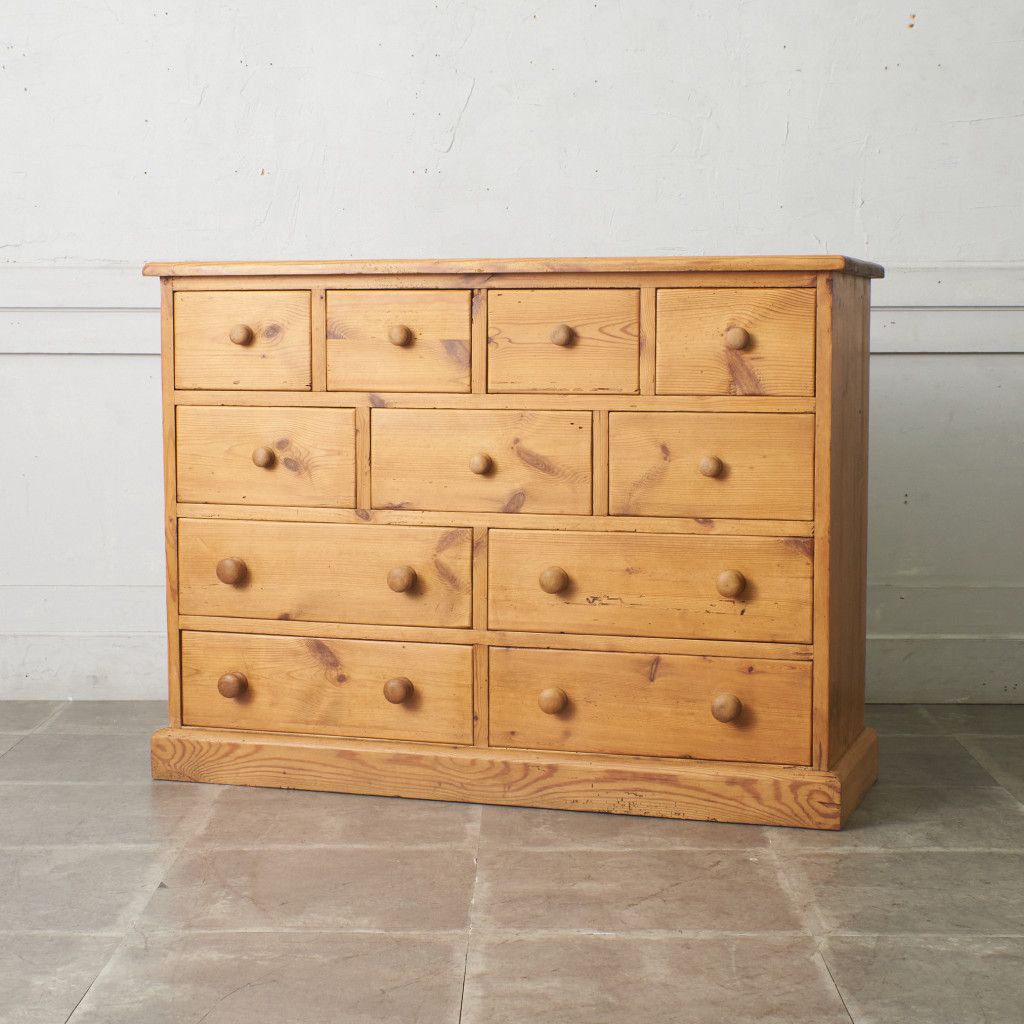 英国アンティーク パイン材チェスト