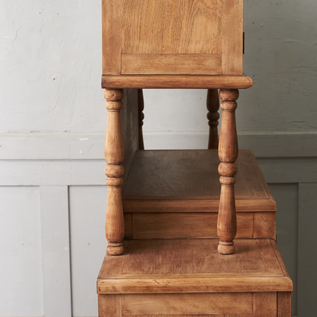 アンティーク ストリップド加工 ガラスキャビネット