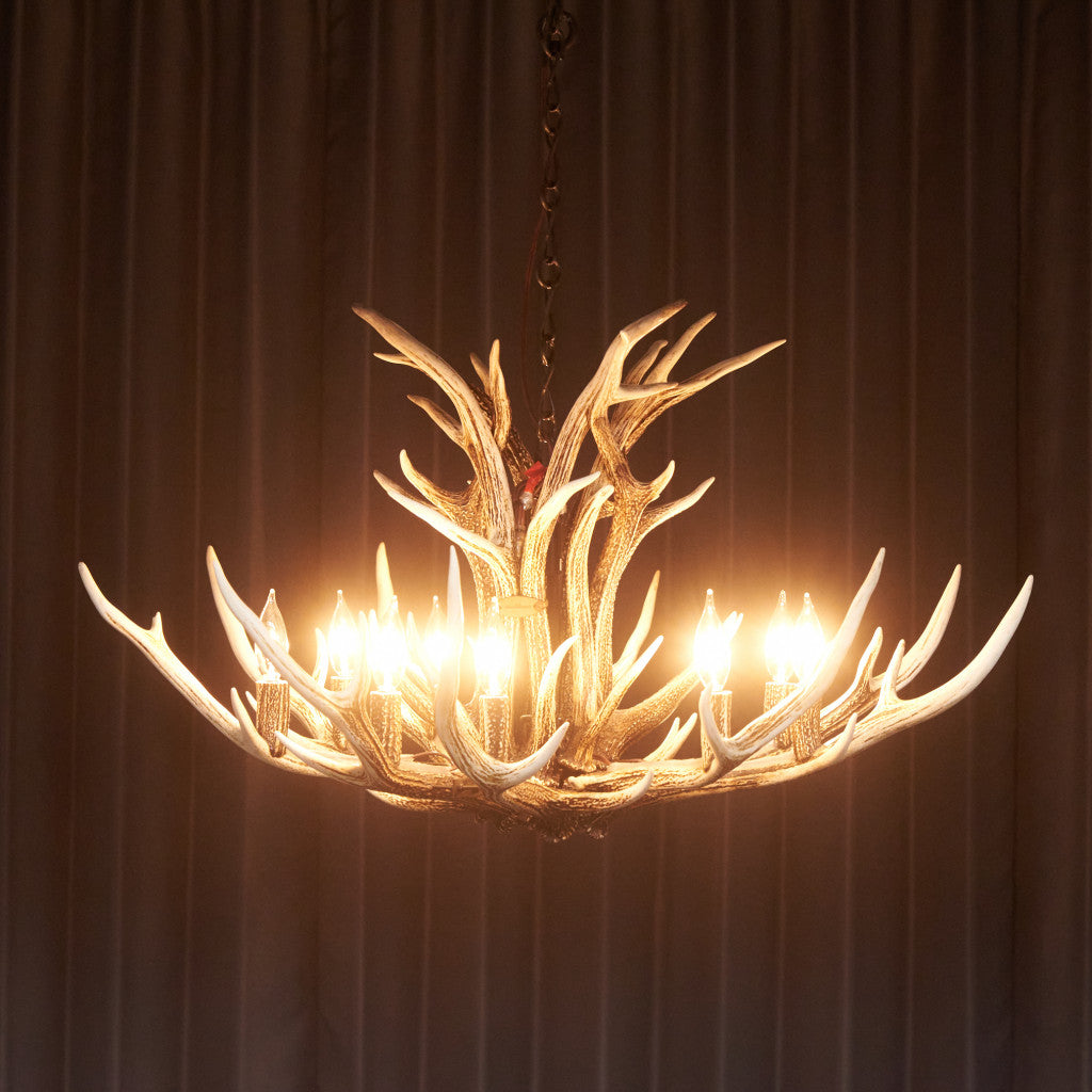 鹿角シャンデリア 9灯式