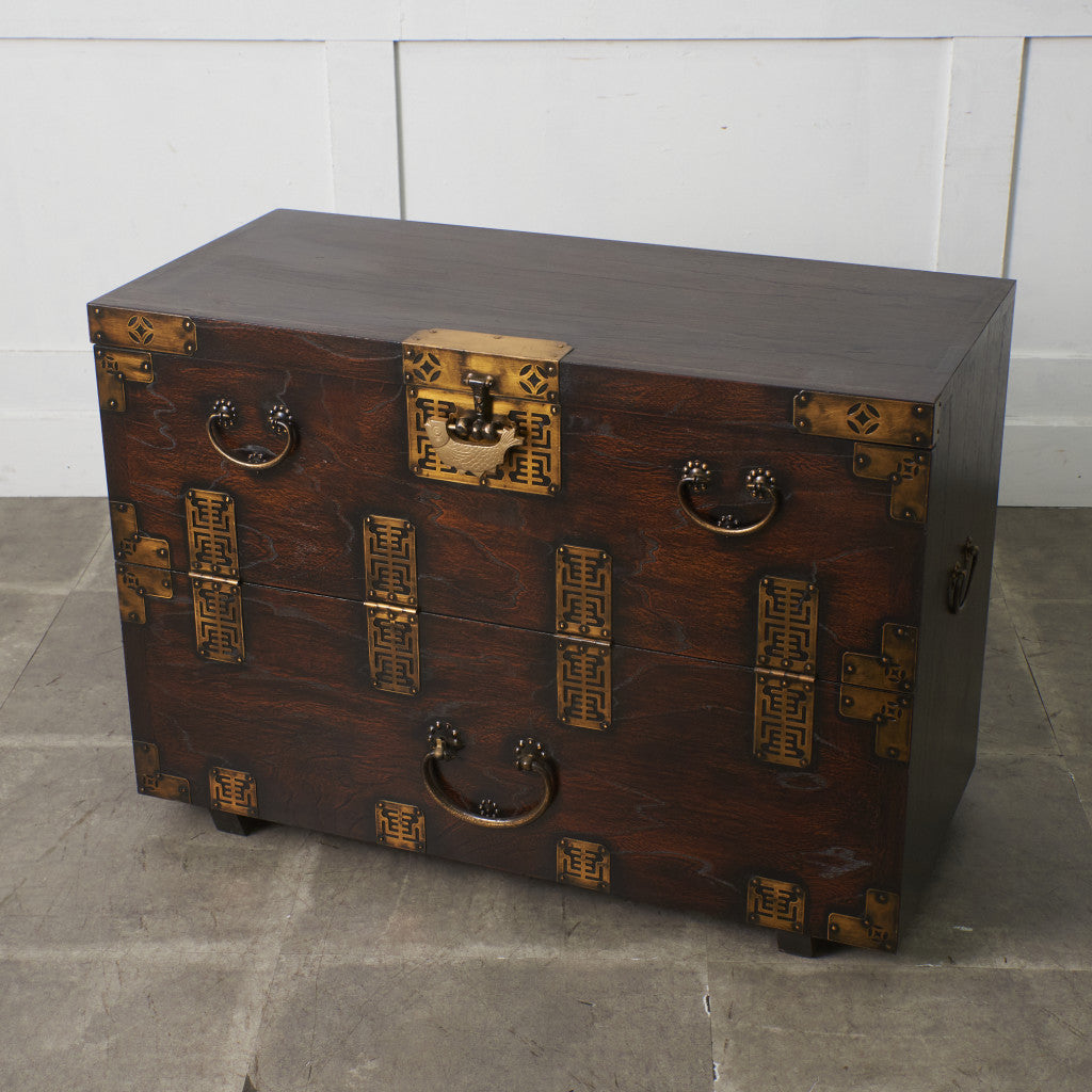 李朝家具 無垢材古鉄金具 半閉櫃