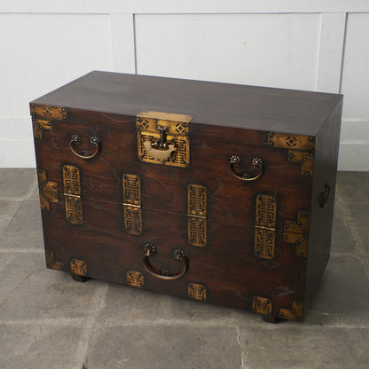 李朝家具 無垢材古鉄金具 半閉櫃