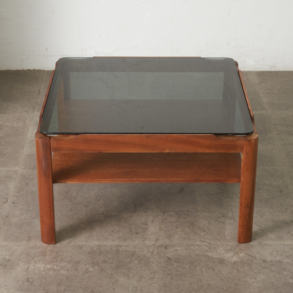 ヴィンテージ スモークガラストップ コーヒーテーブル