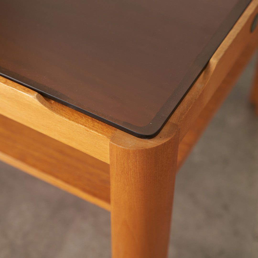 ヴィンテージ スモークガラストップ コーヒーテーブル