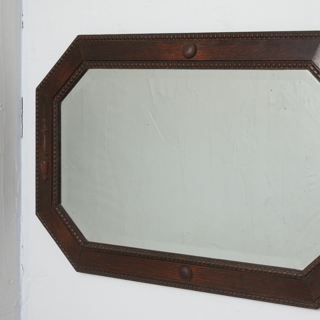 英国アンティーク オーク材 ウォールミラー