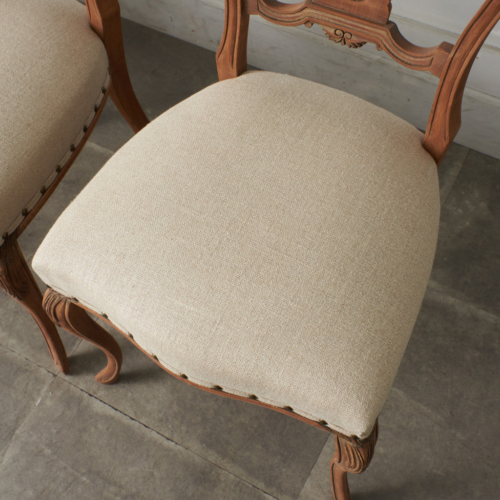 ストリップド加工 ダイニングチェア 4脚セット / 張替済