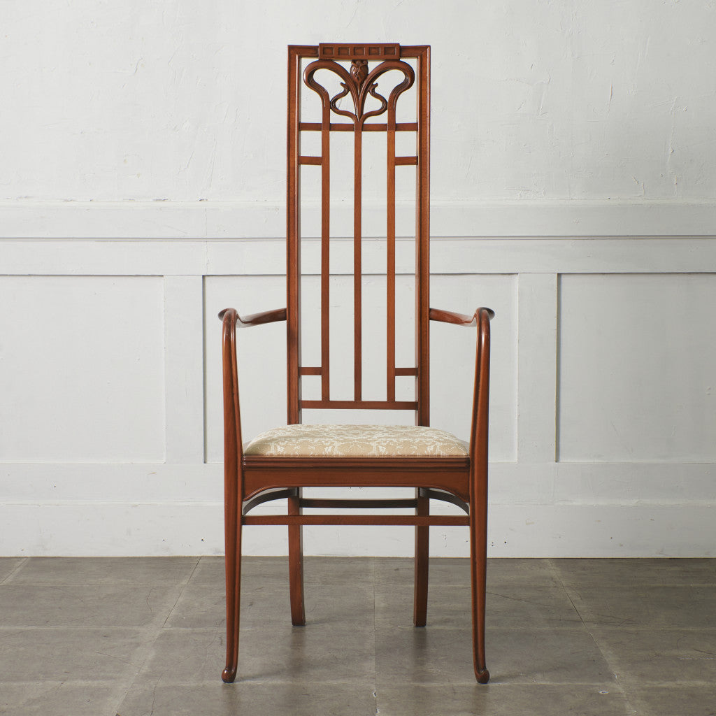 アールヌーボー ハイバック アームチェア / 張替済