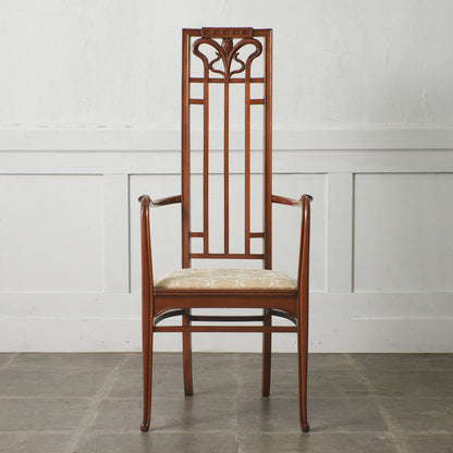 アールヌーボー ハイバック アームチェア / 張替済