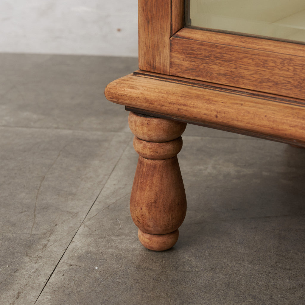 アンティーク ストリップド加工 ガラスキャビネット