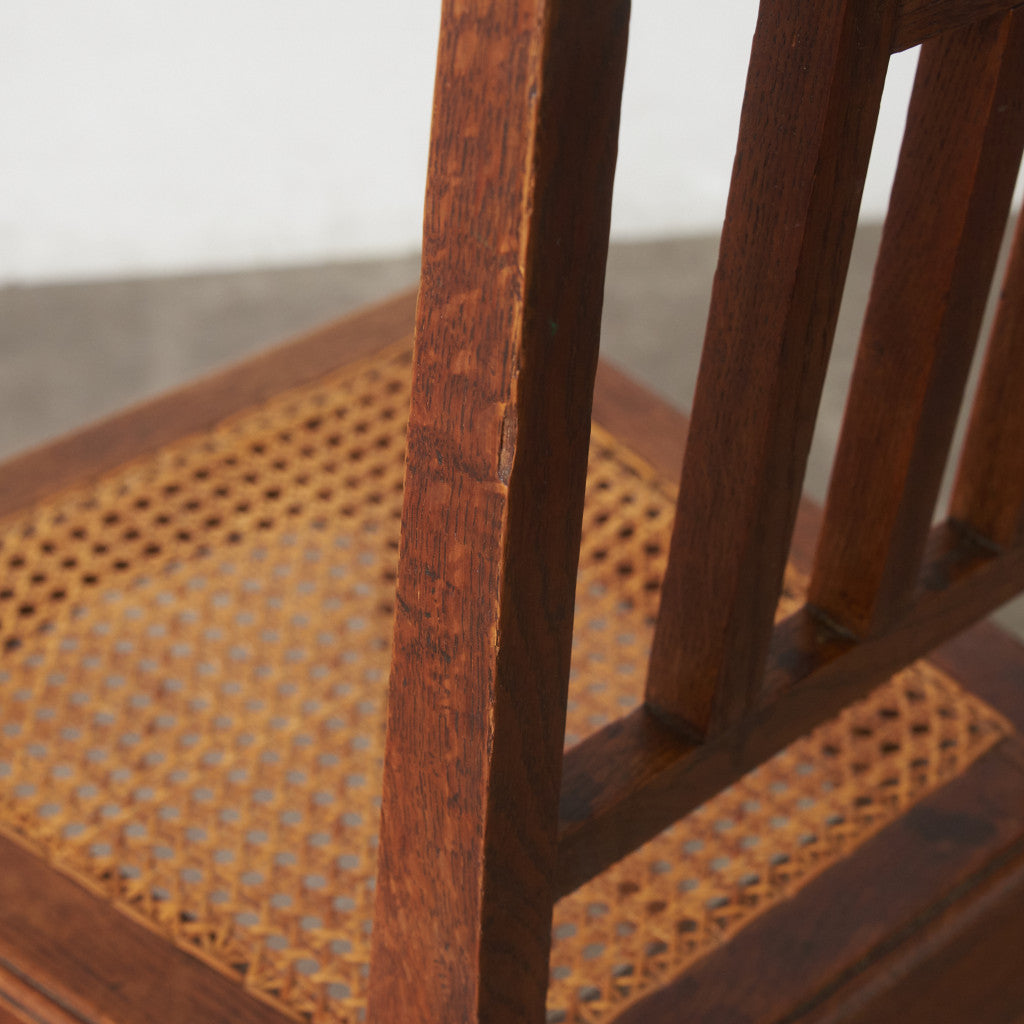 英国アンティーク 籐張りダイニングチェア