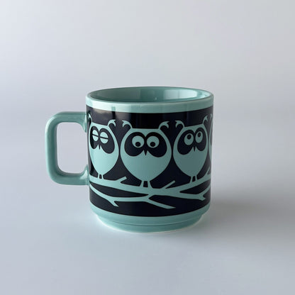 Hornsea x Magpie マグカップ  Owls on Branch Teal
