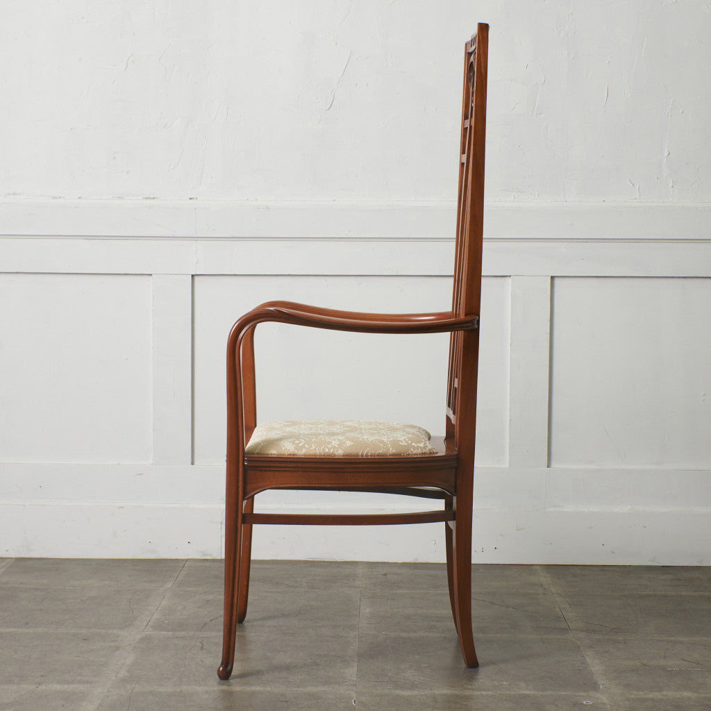 アールヌーボー ハイバック アームチェア / 張替済