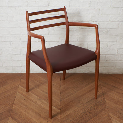 No.62 チェア (チェリー×本革) / 張替済