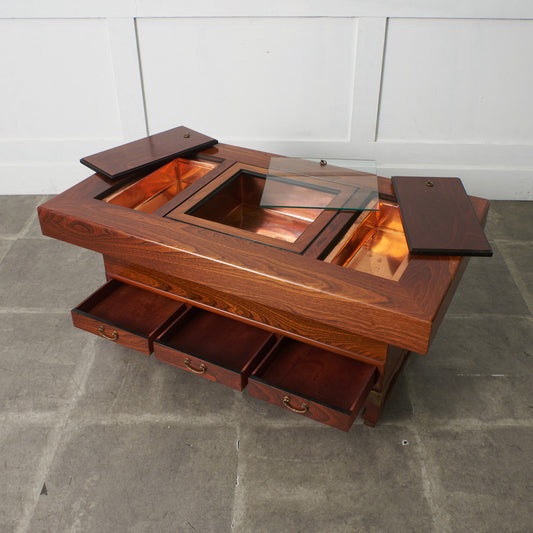 欅無垢材 関西火鉢テーブル