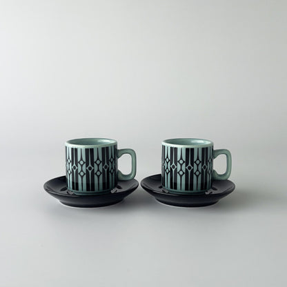 Hornsea エスプレッソカップ&ソーサー 2セット Geo