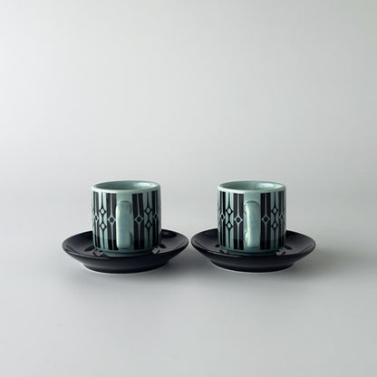 Hornsea エスプレッソカップ&ソーサー 2セット Geo
