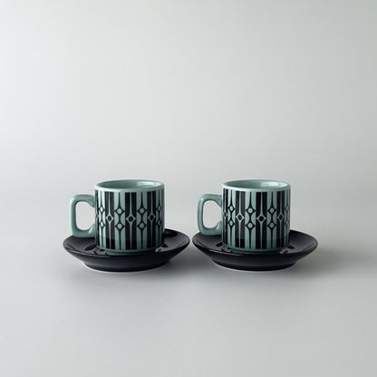 Hornsea エスプレッソカップ&ソーサー 2セット Geo