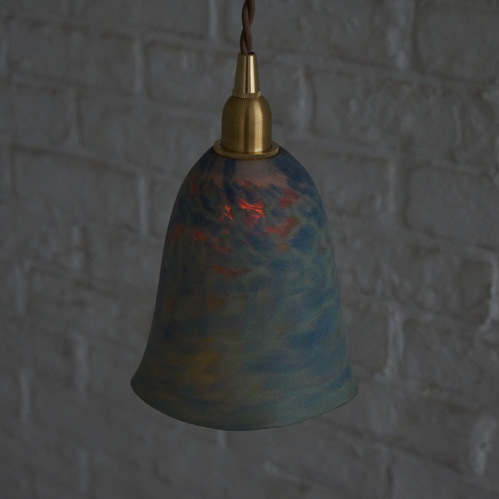 西欧アンティーク ガラスシェード ペンダントライト